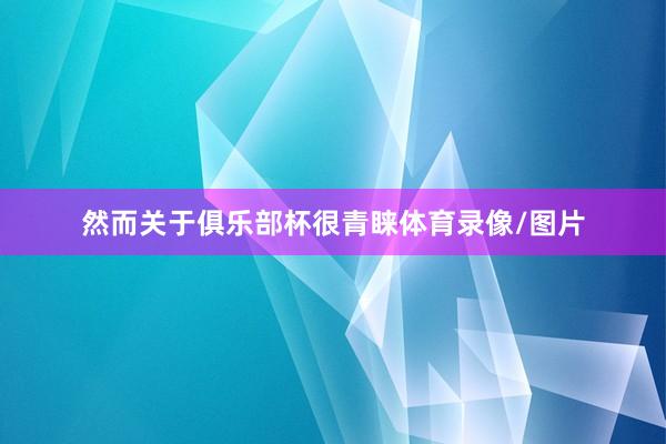 然而关于俱乐部杯很青睐体育录像/图片