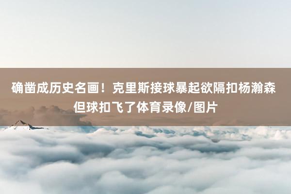 确凿成历史名画！克里斯接球暴起欲隔扣杨瀚森 但球扣飞了体育录像/图片