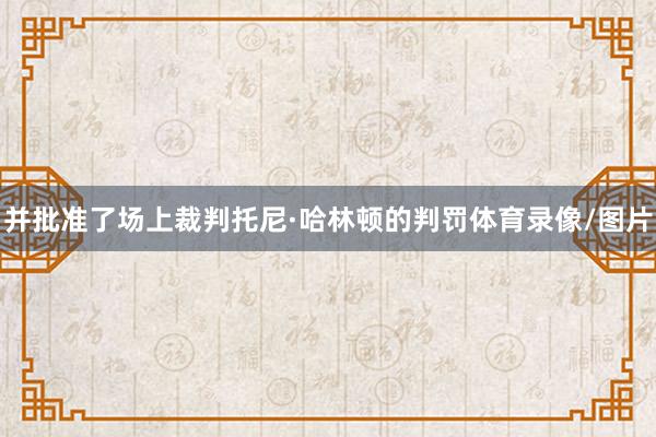 并批准了场上裁判托尼·哈林顿的判罚体育录像/图片
