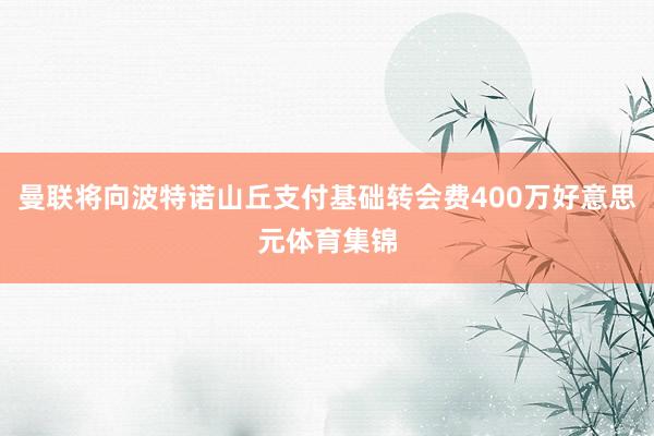 曼联将向波特诺山丘支付基础转会费400万好意思元体育集锦