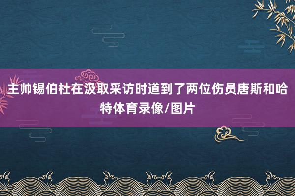 主帅锡伯杜在汲取采访时道到了两位伤员唐斯和哈特体育录像/图片