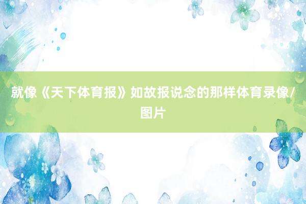 就像《天下体育报》如故报说念的那样体育录像/图片