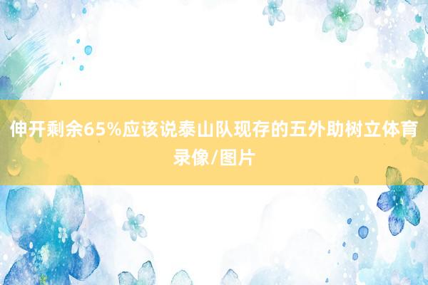 伸开剩余65%应该说泰山队现存的五外助树立体育录像/图片