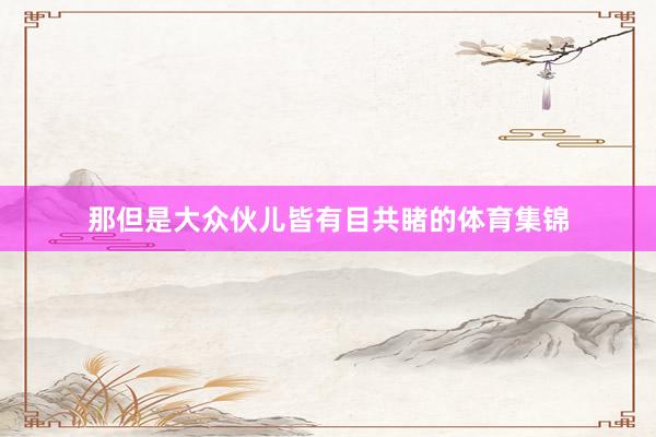 那但是大众伙儿皆有目共睹的体育集锦