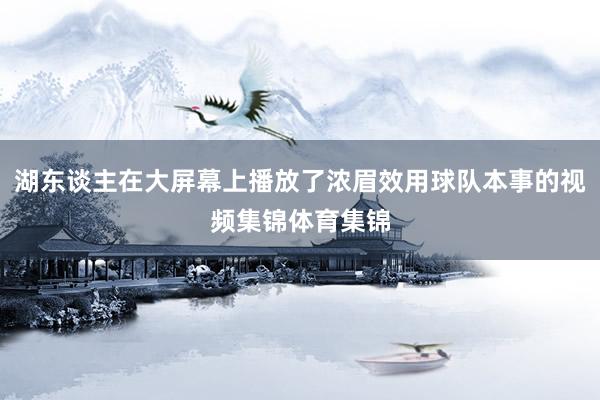 湖东谈主在大屏幕上播放了浓眉效用球队本事的视频集锦体育集锦