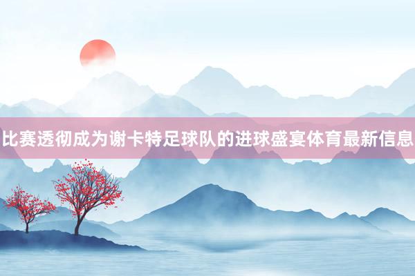 比赛透彻成为谢卡特足球队的进球盛宴体育最新信息