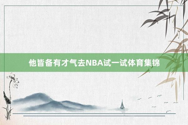 他皆备有才气去NBA试一试体育集锦