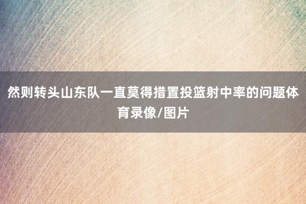 然则转头山东队一直莫得措置投篮射中率的问题体育录像/图片