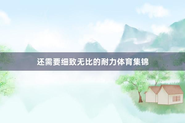 还需要细致无比的耐力体育集锦