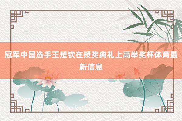 冠军中国选手王楚钦在授奖典礼上高举奖杯体育最新信息