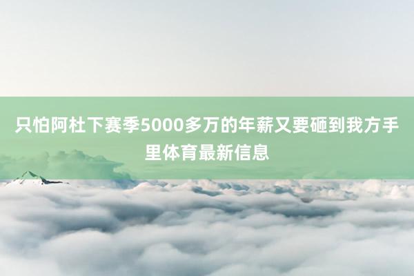 只怕阿杜下赛季5000多万的年薪又要砸到我方手里体育最新信息