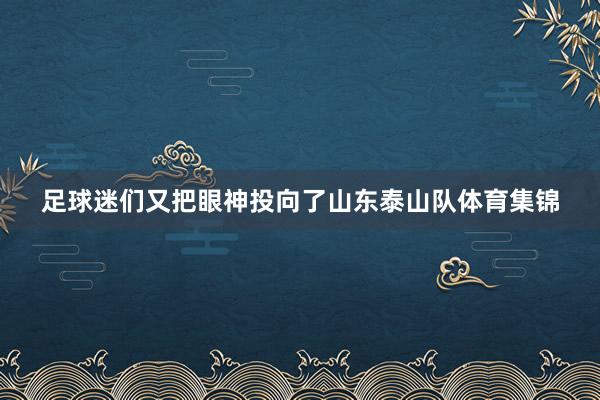 足球迷们又把眼神投向了山东泰山队体育集锦