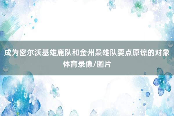 成为密尔沃基雄鹿队和金州枭雄队要点原谅的对象体育录像/图片