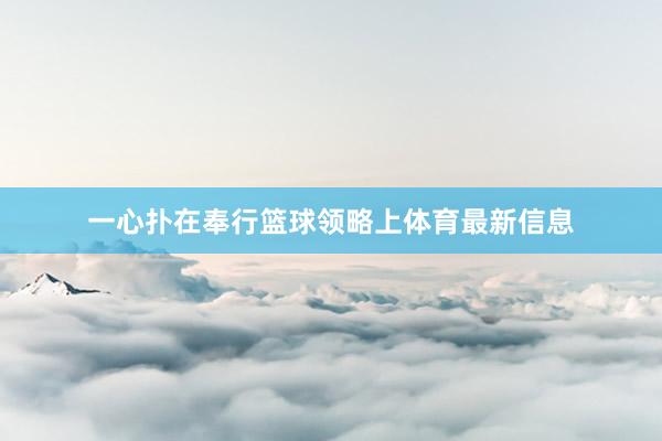 一心扑在奉行篮球领略上体育最新信息