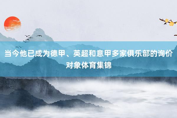 当今他已成为德甲、英超和意甲多家俱乐部的询价对象体育集锦