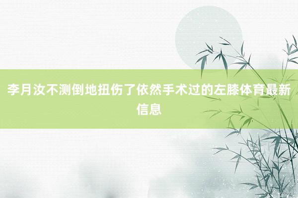 李月汝不测倒地扭伤了依然手术过的左膝体育最新信息