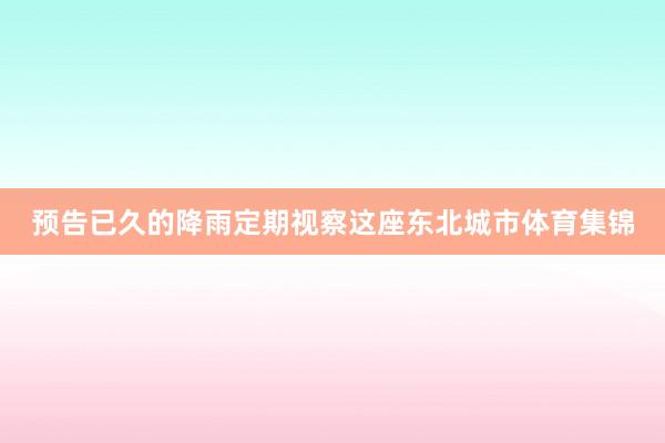 预告已久的降雨定期视察这座东北城市体育集锦