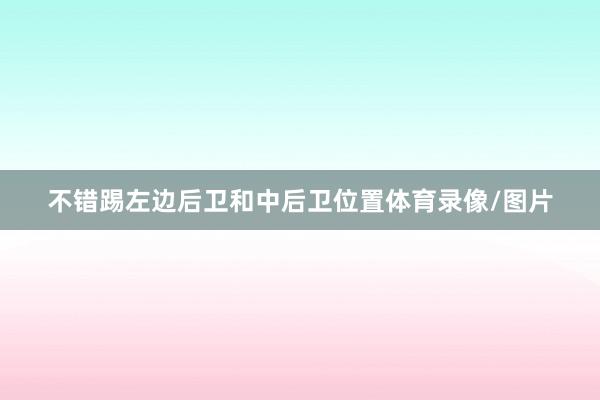 不错踢左边后卫和中后卫位置体育录像/图片