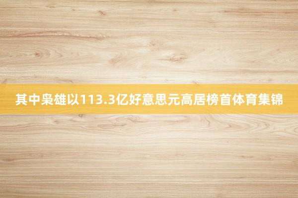 其中枭雄以113.3亿好意思元高居榜首体育集锦
