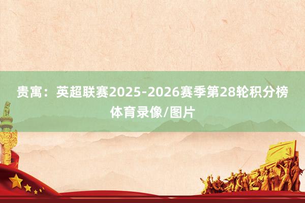 贵寓：英超联赛2025-2026赛季第28轮积分榜体育录像/图片