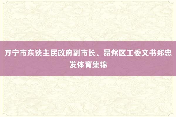 万宁市东谈主民政府副市长、昂然区工委文书郑忠发体育集锦