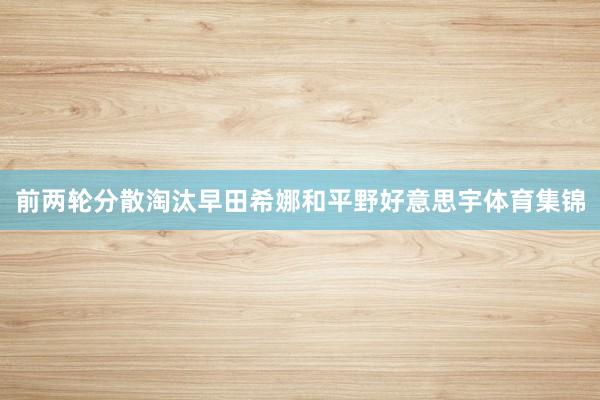 前两轮分散淘汰早田希娜和平野好意思宇体育集锦