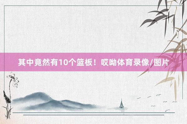 其中竟然有10个篮板！哎呦体育录像/图片