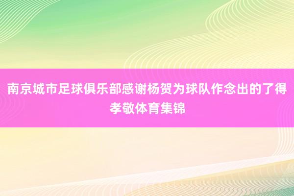 南京城市足球俱乐部感谢杨贺为球队作念出的了得孝敬体育集锦