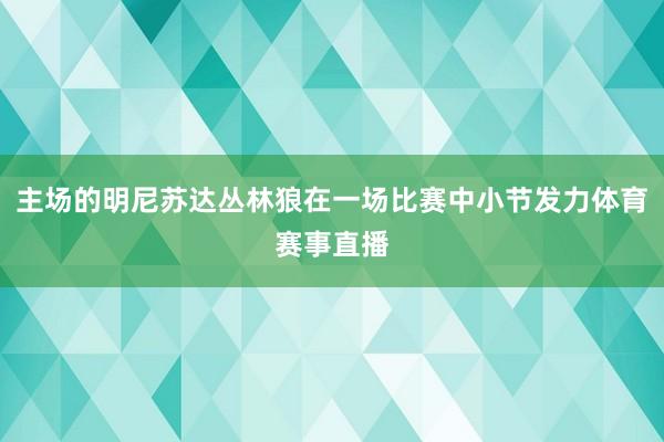 主场的明尼苏达丛林狼在一场比赛中小节发力体育赛事直播
