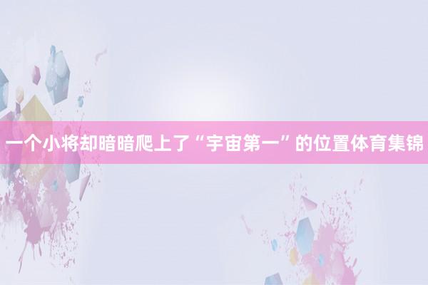 一个小将却暗暗爬上了“宇宙第一”的位置体育集锦