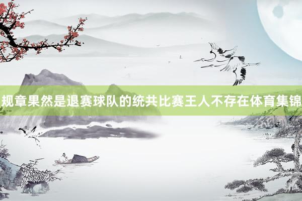 规章果然是退赛球队的统共比赛王人不存在体育集锦