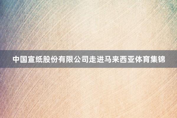 中国宣纸股份有限公司走进马来西亚体育集锦