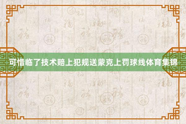 可惜临了技术赔上犯规送蒙克上罚球线体育集锦