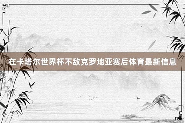 在卡塔尔世界杯不敌克罗地亚赛后体育最新信息