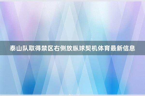 泰山队取得禁区右侧放纵球契机体育最新信息