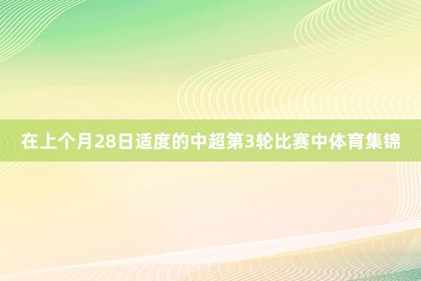 在上个月28日适度的中超第3轮比赛中体育集锦