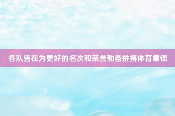 各队皆在为更好的名次和荣誉勤奋拼搏体育集锦
