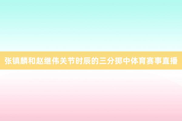 张镇麟和赵继伟关节时辰的三分掷中体育赛事直播