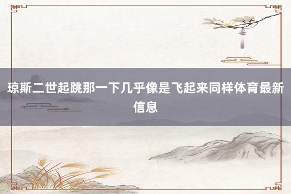 琼斯二世起跳那一下几乎像是飞起来同样体育最新信息