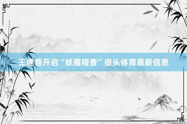 王建蓉开启“妖魔稽查”接头体育最新信息