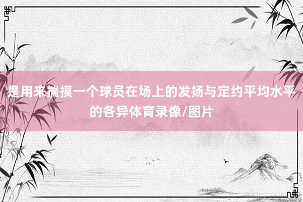 是用来揣摸一个球员在场上的发扬与定约平均水平的各异体育录像/图片