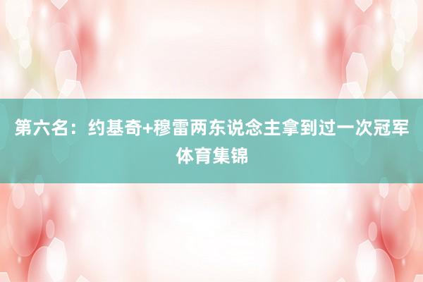 第六名:约基奇+穆雷两东说念主拿到过一次冠军体育集锦