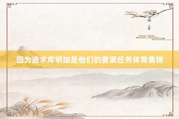 因为追求库明加是他们的要紧任务体育集锦