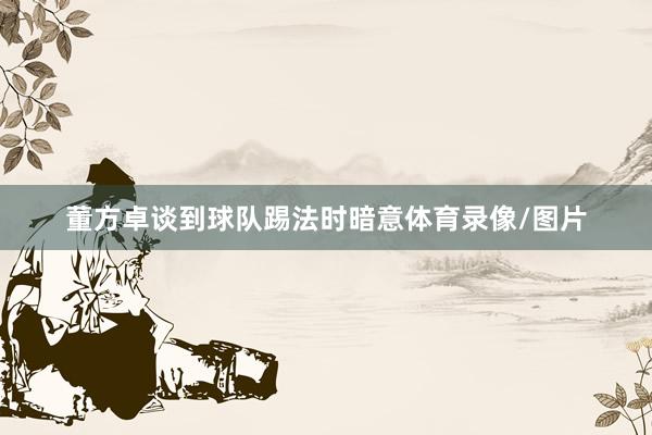 董方卓谈到球队踢法时暗意体育录像/图片