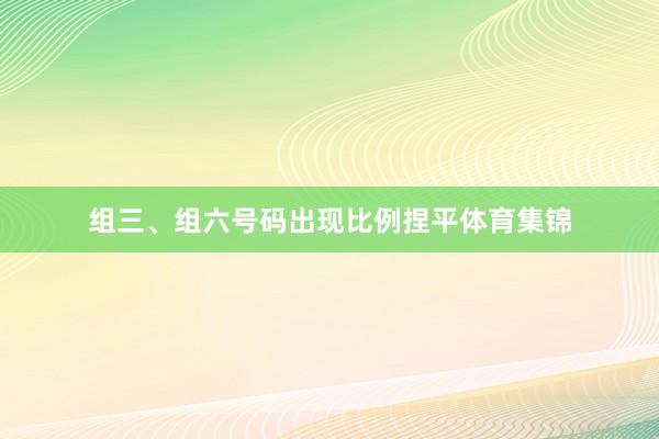组三、组六号码出现比例捏平体育集锦