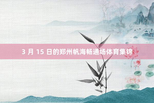 3 月 15 日的郑州帆海畅通场体育集锦