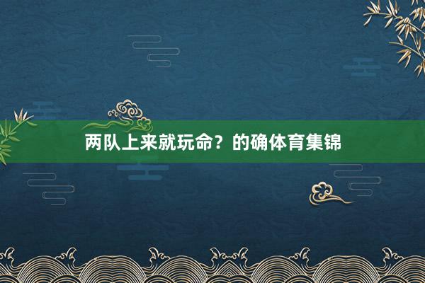 两队上来就玩命?的确体育集锦