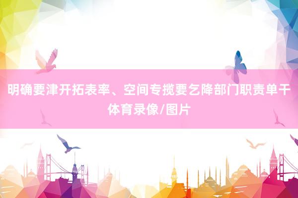 明确要津开拓表率、空间专揽要乞降部门职责单干体育录像/图片