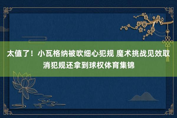 太值了!小瓦格纳被吹细心犯规 魔术挑战见效取消犯规还拿到球权体育集锦