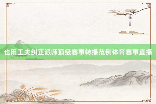 也用工夫纠正派师顶级赛事转播范例体育赛事直播
